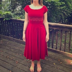 Stunning Renée Lewis Vintage Red Velvet Dress